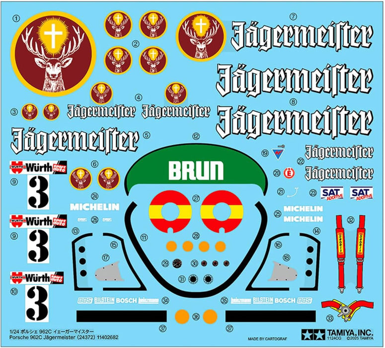 Tamiya 24372 1:24 Porsche 962C Jägermeister - modelismo, Kit de plastico, Hobby, Manualidades, modelismo, maquetas, modelismo plastico
