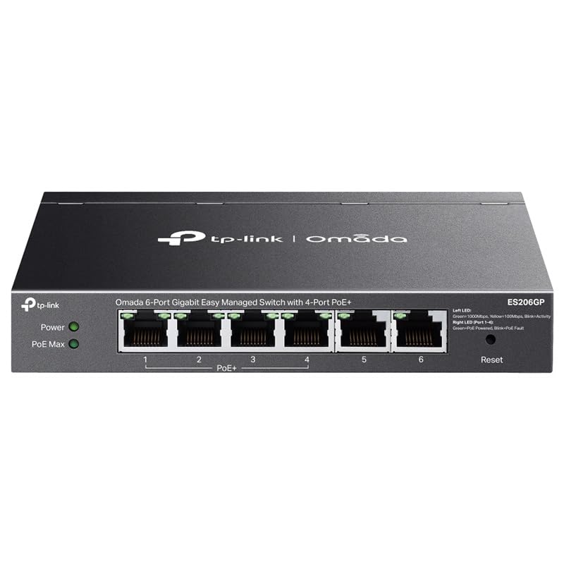 Omada 6-Port Gigabit Easy Managed Switch with 4-Port PoE+