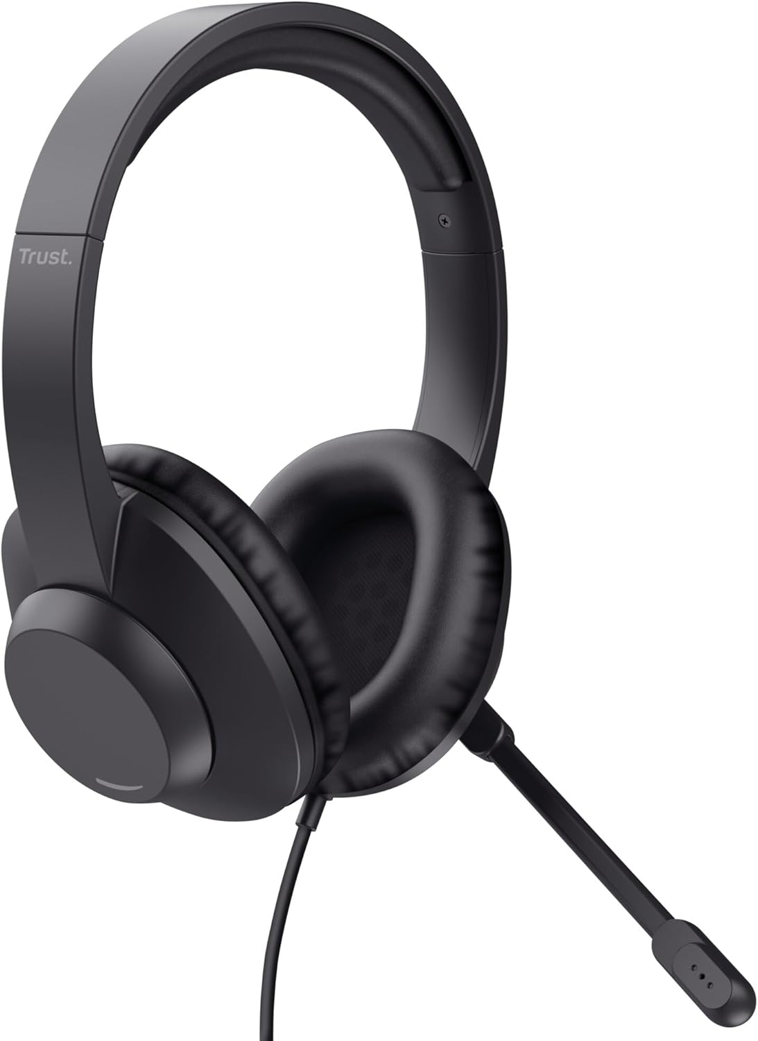 Trust Ayda Max Over Ear PC Headset with Mic 3.5mm, 1.8m Cable, Adjustable Headband, 85% Recycled Plastics, Wired Headphones with Microphone Computer Laptop Desktop Mac Home Office Zoom Teams, Black