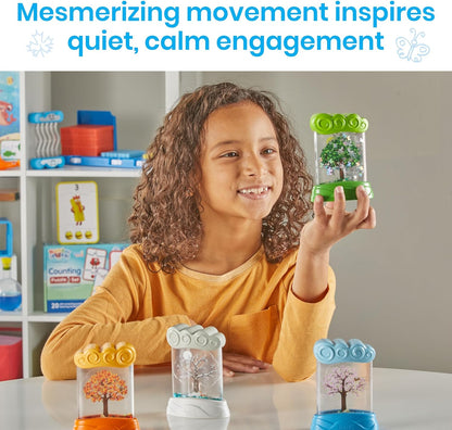 Learning Resources Changing Seasons Sensory Tubes, Sensory Fidget Tubes, Ages 3+, Learning Weather for Kids, Anxiety Calming Tools, Stress Relief Toys, Calm Down Corner Supplies