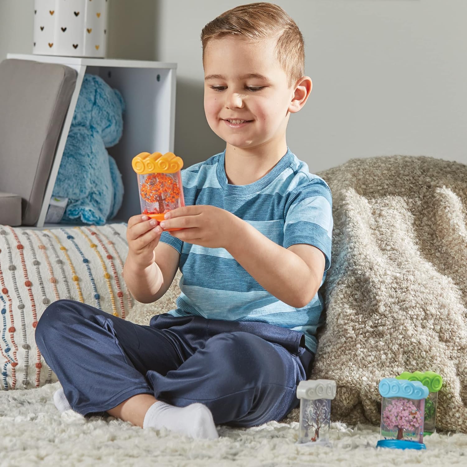 Learning Resources Changing Seasons Sensory Tubes, Sensory Fidget Tubes, Ages 3+, Learning Weather for Kids, Anxiety Calming Tools, Stress Relief Toys, Calm Down Corner Supplies