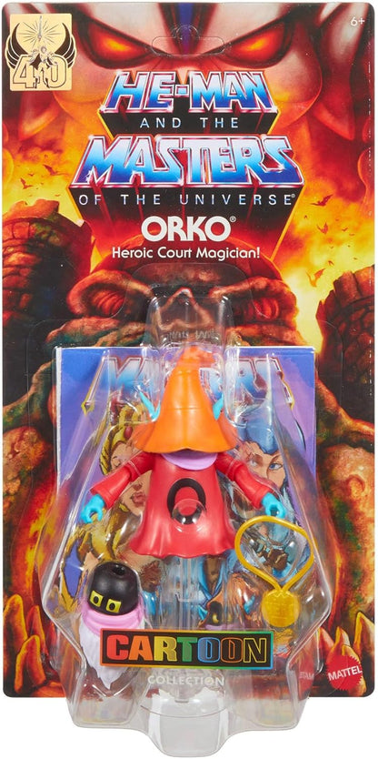 Masters of the Universe Origins Action Figure Cartoon Collection Orko, 5.5-inch 1980s MOTU TV Magician, Detailed Design, Stand & Montork Head, JBM92