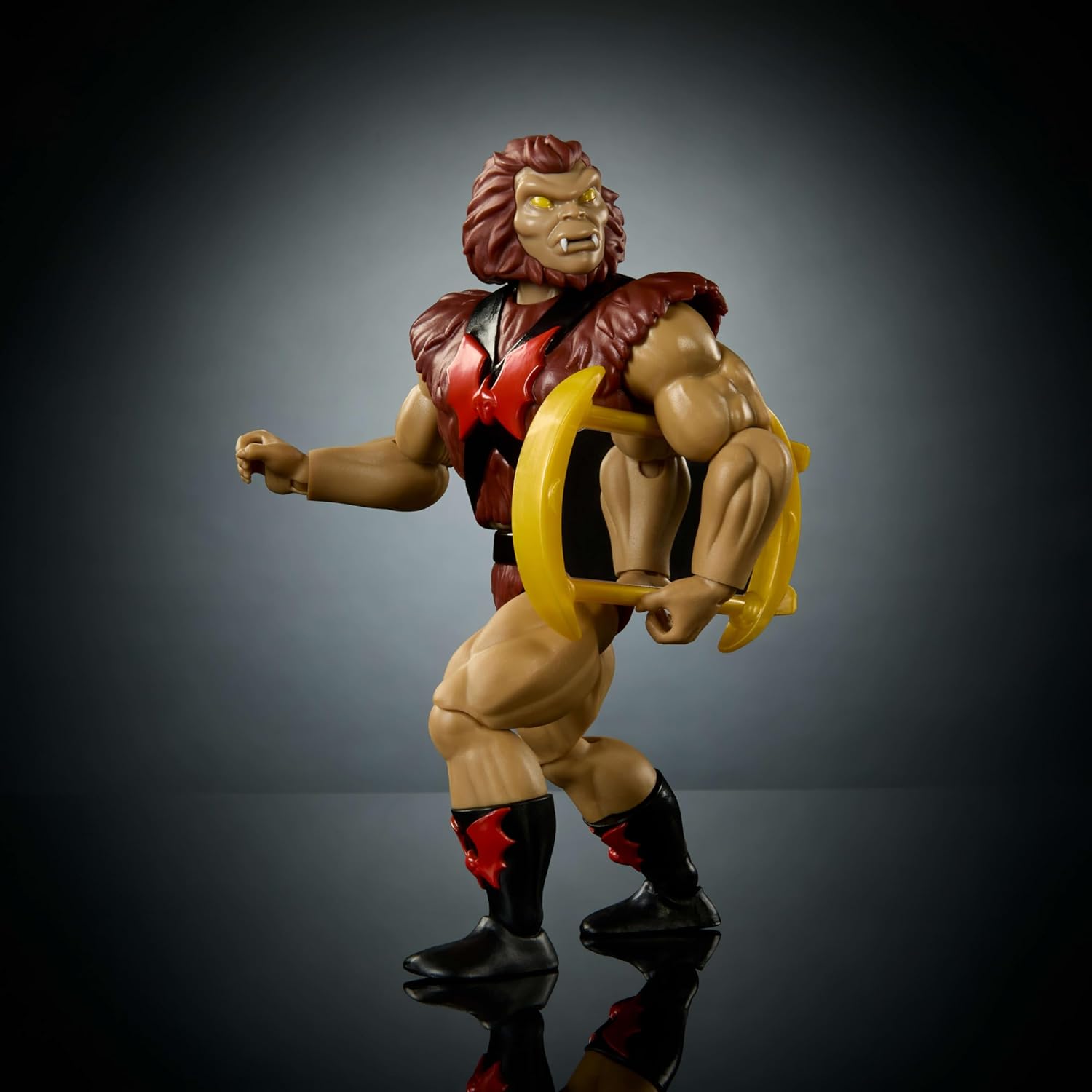 Masters of the Universe Origins Action Figure Cartoon Collection Grizzlor, 5.5-inch 1980s MOTU TV Hairy Villain, Detailed Design & Mirror Accessory, JBM90