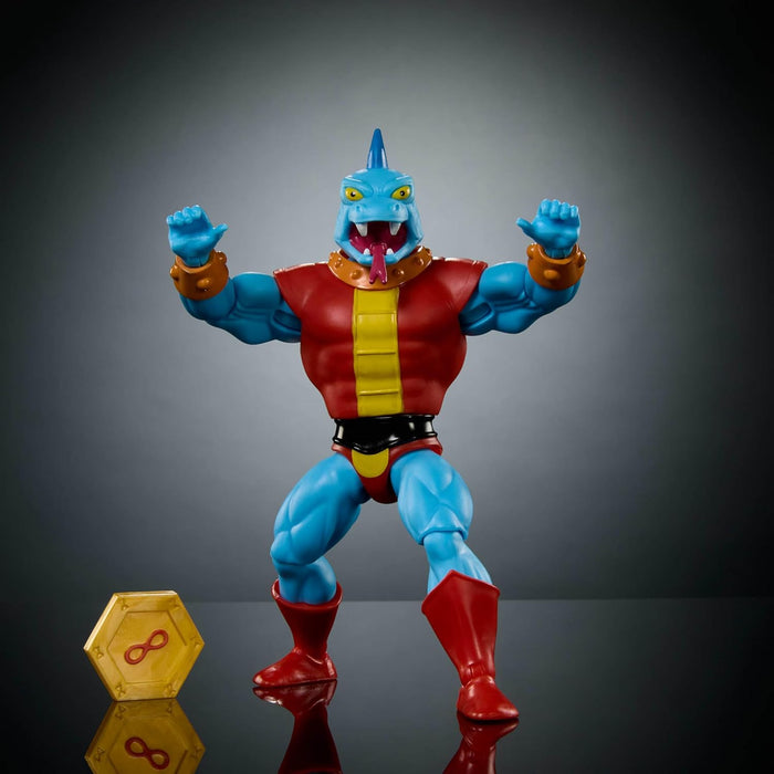 Masters of the Universe Origins Action Figure Cartoon Collection Fang Man, 5.5-inch 1980s MOTU TV Fanged Villain, Detailed Design & Accessory, JBM91