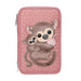 Topmodel - Topmodel Triple Pencil Case Juicy - Dusky Pink With Orange Dots (413323)