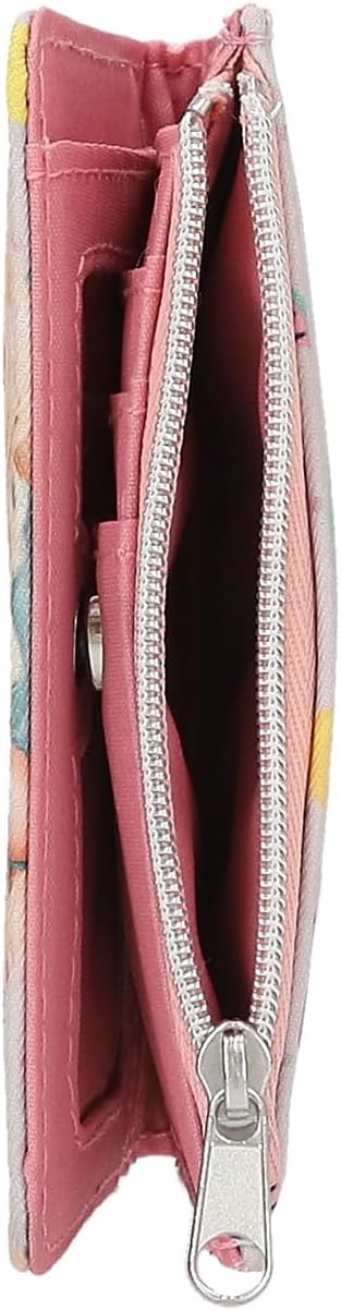 Depesche TOPModel Juicy 13328 Wallet in Cream and Pink, with Model Motif, Monkey and Colourful Pattern, Purse with Press Stud Closure