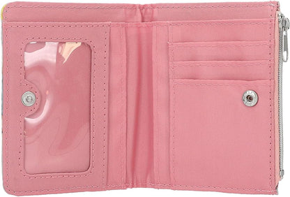 Depesche TOPModel Juicy 13328 Wallet in Cream and Pink, with Model Motif, Monkey and Colourful Pattern, Purse with Press Stud Closure