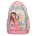 Depesche TOPModel Juicy 13331 School Backpack Trolley in Pink and Green with Model Motif and Flower Pattern, School Bag with Telescopic Handle and Wheels