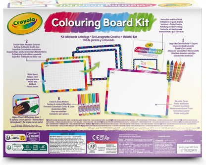 CRAYOLA - Kit Ardoises Blanches Créatives, pour Colorier et Écrire avec des Feutres Lavables et des Crayons lavables, Activité Créative pour Enfants, à partir de 5 ans, 04-2947