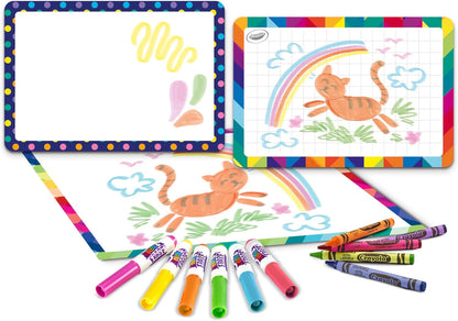 CRAYOLA - Kit Ardoises Blanches Créatives, pour Colorier et Écrire avec des Feutres Lavables et des Crayons lavables, Activité Créative pour Enfants, à partir de 5 ans, 04-2947