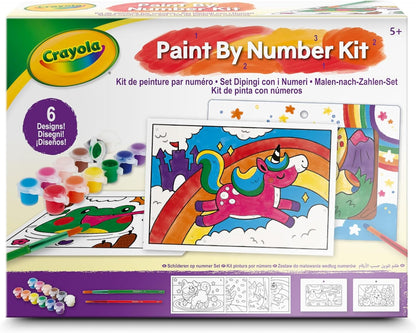 CRAYOLA - Set Dipingi con i Numeri, con Tempere Lavabili e Pennelli, Attività Creativa per Bambini, dai 5 anni in sù, 04-2949