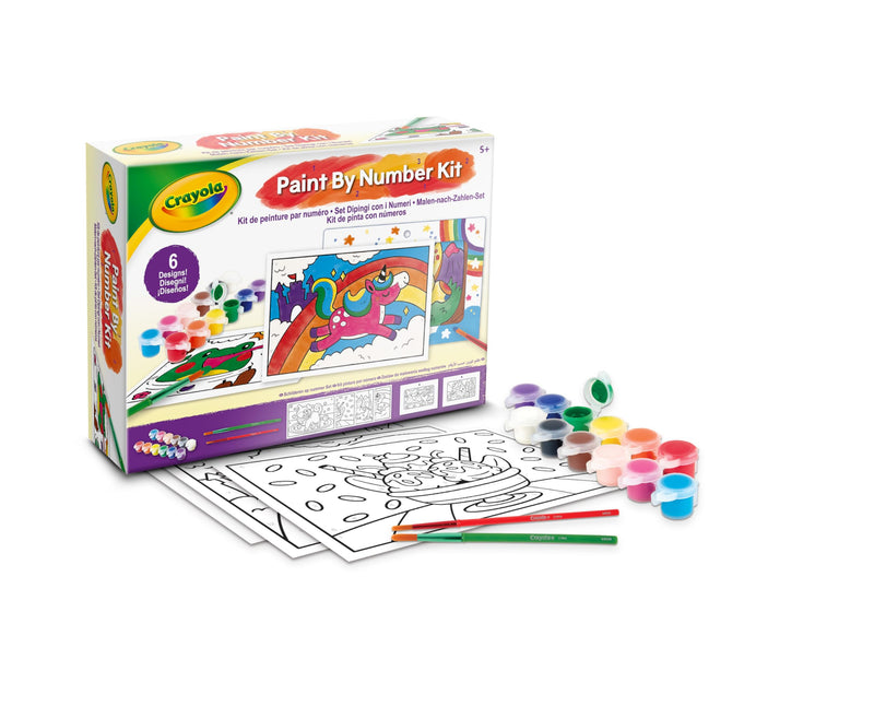 CRAYOLA - Set Dipingi con i Numeri, con Tempere Lavabili e Pennelli, Attività Creativa per Bambini, dai 5 anni in sù, 04-2949