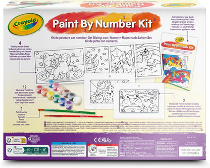 CRAYOLA - Set Dipingi con i Numeri, con Tempere Lavabili e Pennelli, Attività Creativa per Bambini, dai 5 anni in sù, 04-2949