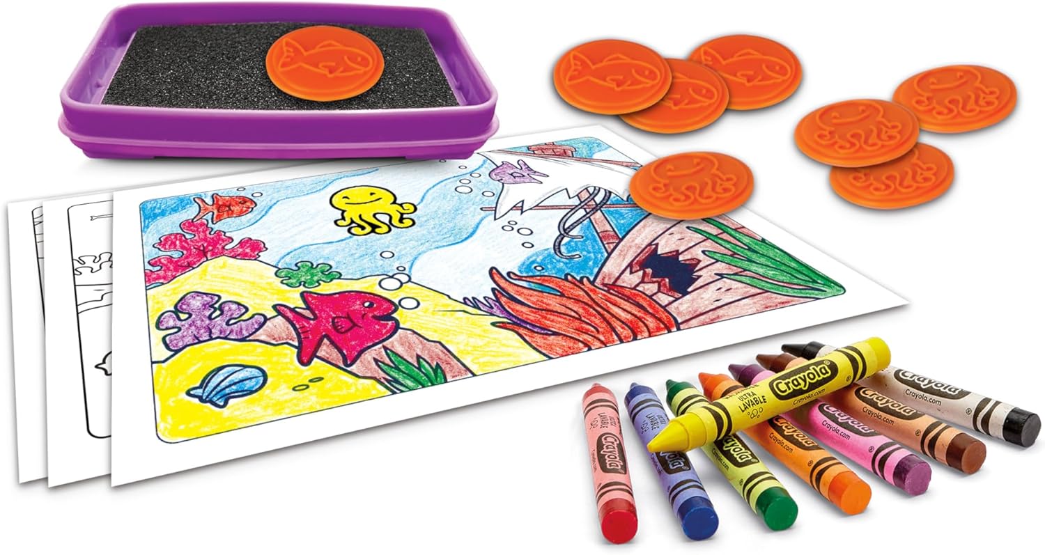CRAYOLA - Kit de Tampons et de Coloriage, Activité Créative sur le Thème des Animaux pour les Enfants, pour les 5 ans et plus, 04-2951