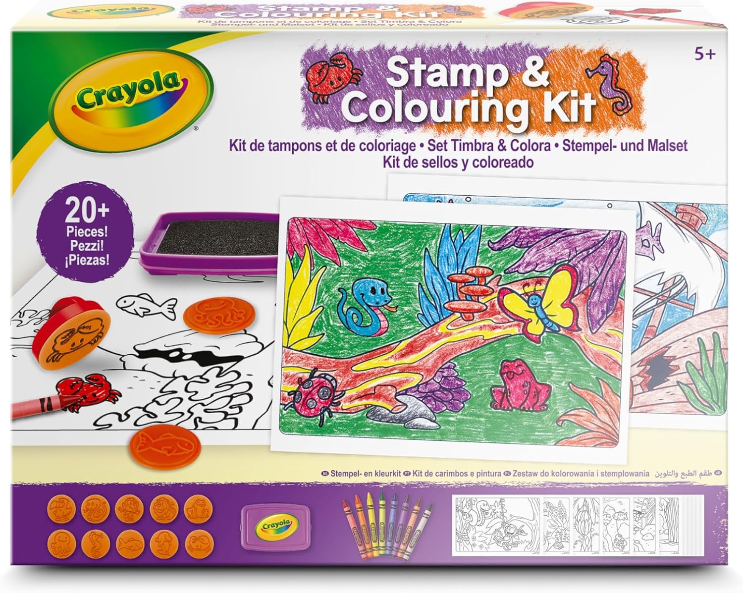 CRAYOLA - Kit de Tampons et de Coloriage, Activité Créative sur le Thème des Animaux pour les Enfants, pour les 5 ans et plus, 04-2951