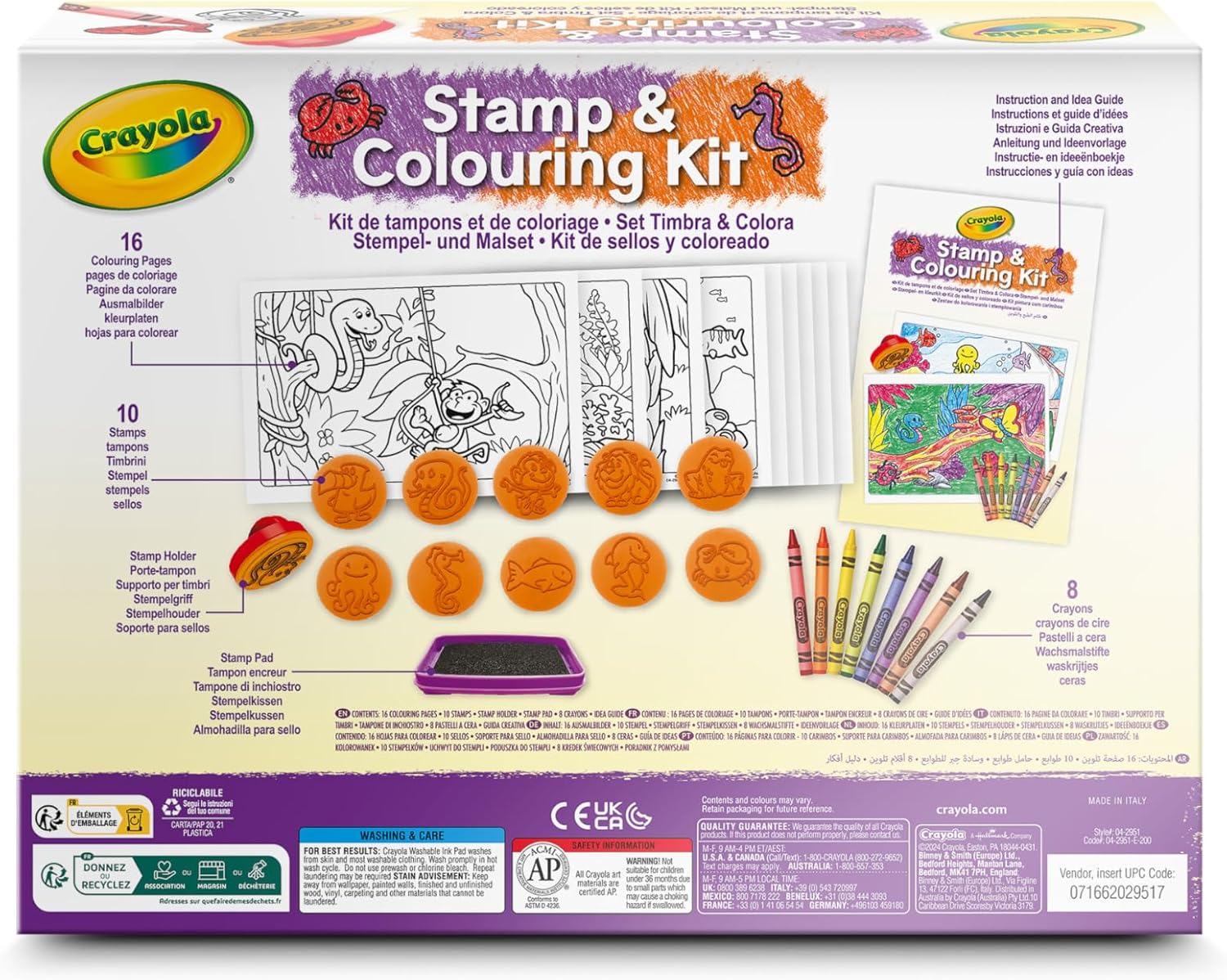 CRAYOLA - Kit de Tampons et de Coloriage, Activité Créative sur le Thème des Animaux pour les Enfants, pour les 5 ans et plus, 04-2951