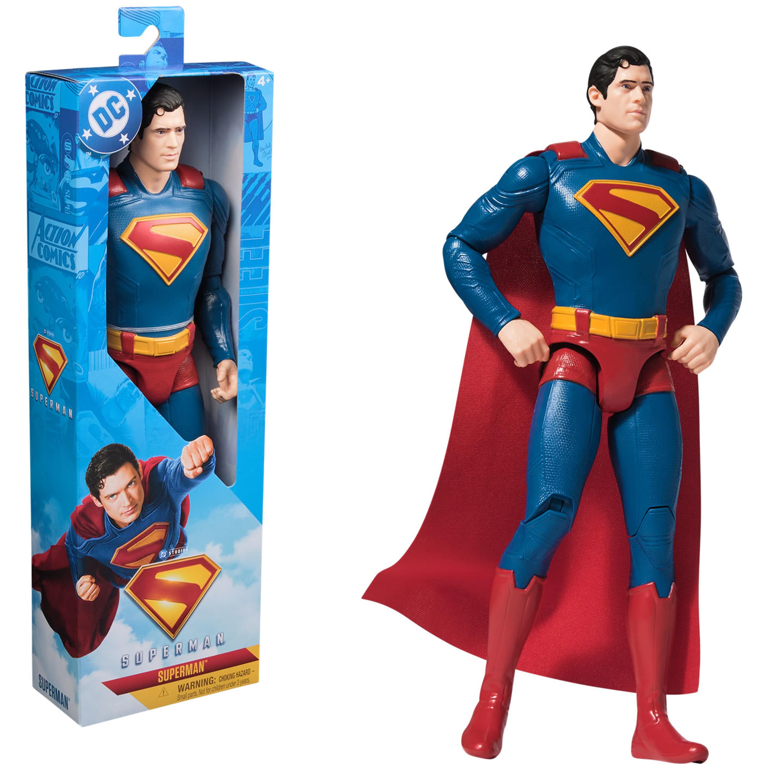 DC Comics - Figurine Superman 30 Cm - Figurine Articulée Issue du Film - Super Héros Et Super Vilain - Jouet À Collectionner - Cadeau Enfant - Jouet Enfant 4 Ans Et +
