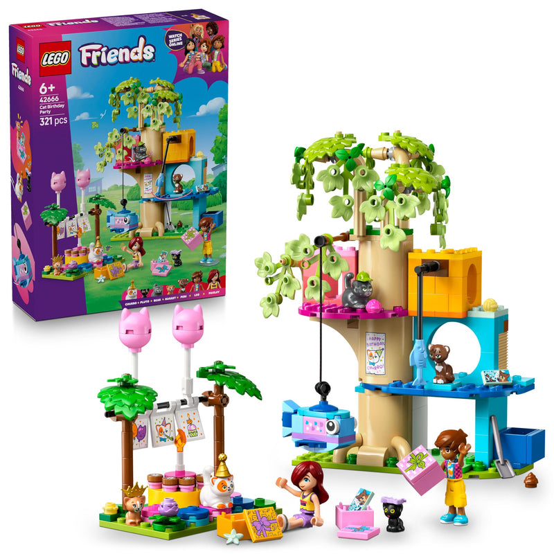 Lego: 42666 - Lego Friends - Festa Di Compleanno Felina E Casa Sull`Albero