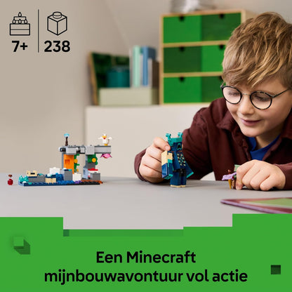 LEGO Minecraft L’Incontro con il Sorvegliante - Giocattolo con Minifigure del Ranger Silente e Mob Snodabile - Funzione TNT per Caduta Massi - Regalo per Bambini da 7+ Anni Fan dei Videogiochi - 21274