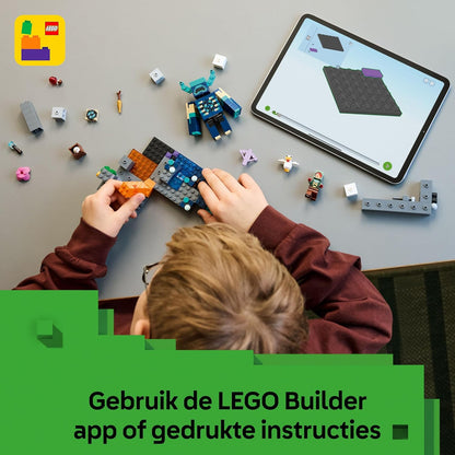LEGO Minecraft L’Incontro con il Sorvegliante - Giocattolo con Minifigure del Ranger Silente e Mob Snodabile - Funzione TNT per Caduta Massi - Regalo per Bambini da 7+ Anni Fan dei Videogiochi - 21274