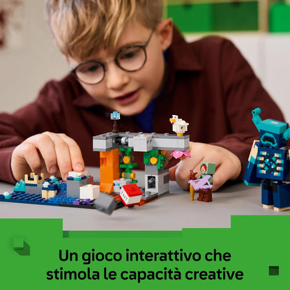 LEGO Minecraft L’Incontro con il Sorvegliante - Giocattolo con Minifigure del Ranger Silente e Mob Snodabile - Funzione TNT per Caduta Massi - Regalo per Bambini da 7+ Anni Fan dei Videogiochi - 21274