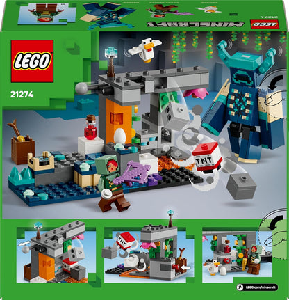 LEGO Minecraft L’Incontro con il Sorvegliante - Giocattolo con Minifigure del Ranger Silente e Mob Snodabile - Funzione TNT per Caduta Massi - Regalo per Bambini da 7+ Anni Fan dei Videogiochi - 21274