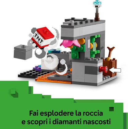 LEGO Minecraft L’Incontro con il Sorvegliante - Giocattolo con Minifigure del Ranger Silente e Mob Snodabile - Funzione TNT per Caduta Massi - Regalo per Bambini da 7+ Anni Fan dei Videogiochi - 21274