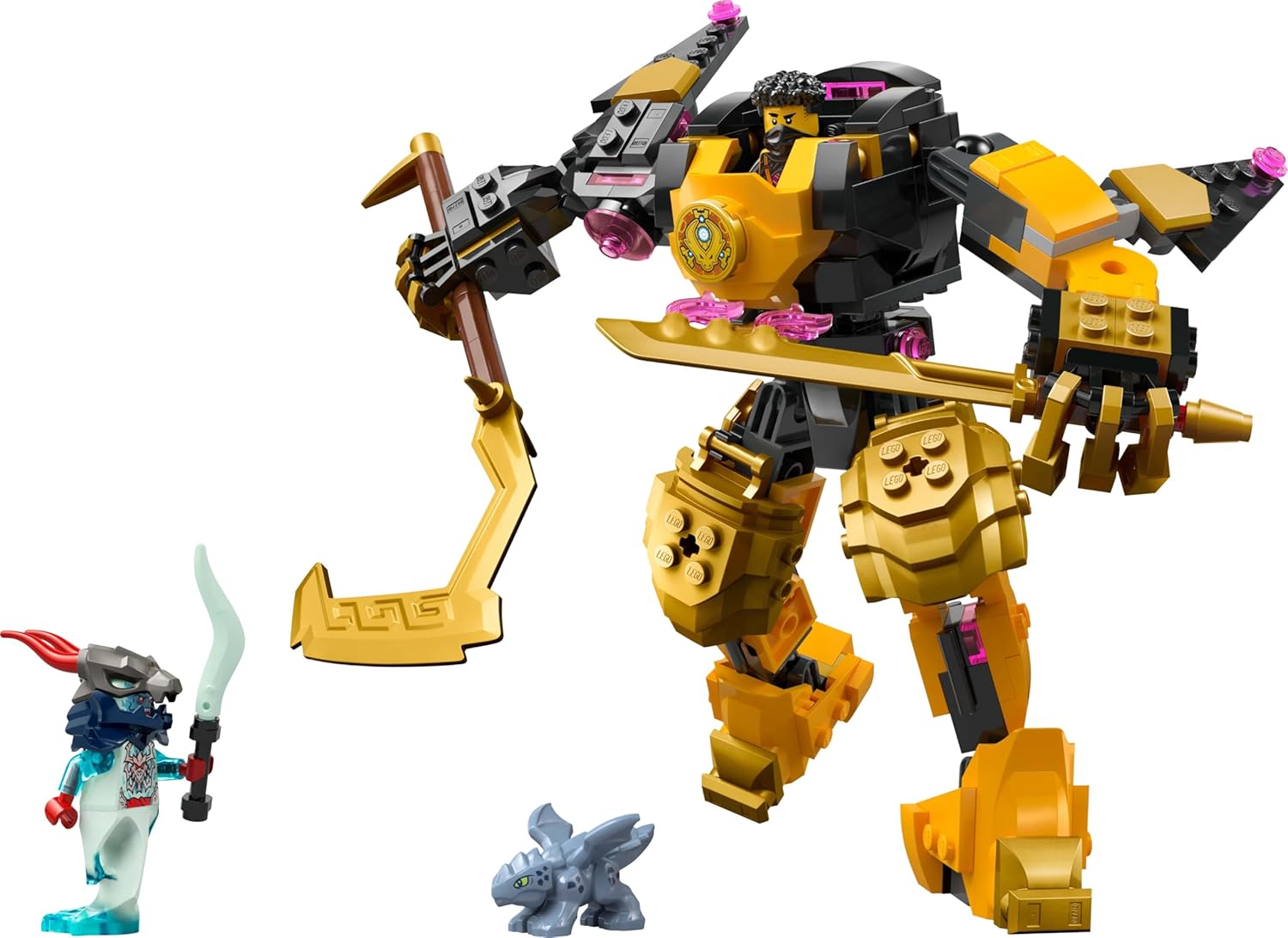 LEGO NINJAGO Arin’s Spinjitzu Battle Mech Toy - Mix & Match Posable Figure, Baby Riyu Dragon & 2 Ninja Minifigures - Gift for 7+ Boys & Dragons Rising Fans - 71839