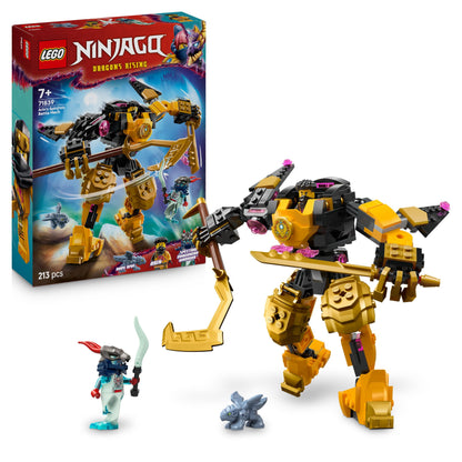 LEGO NINJAGO Arin’s Spinjitzu Battle Mech Toy - Mix & Match Posable Figure, Baby Riyu Dragon & 2 Ninja Minifigures - Gift for 7+ Boys & Dragons Rising Fans - 71839
