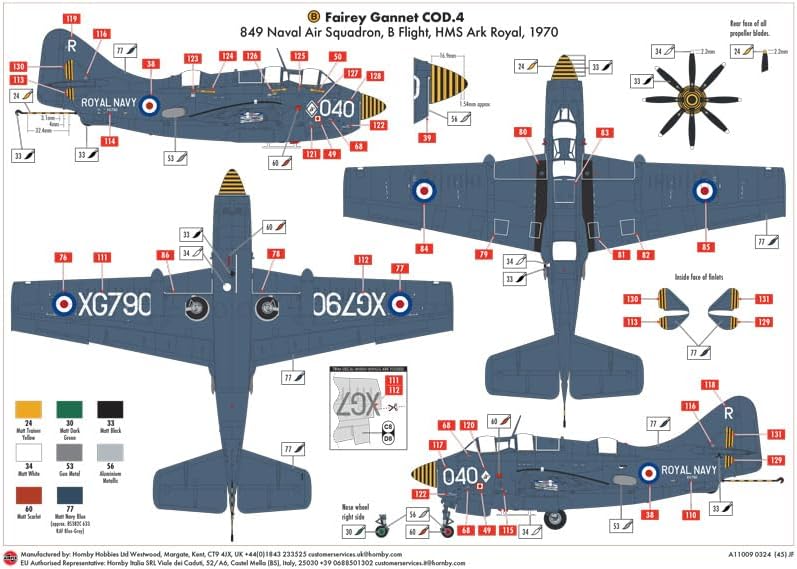 Airfix A11009 Fairey Gannet COD.4, Aircraft for Ages + 8 Years
