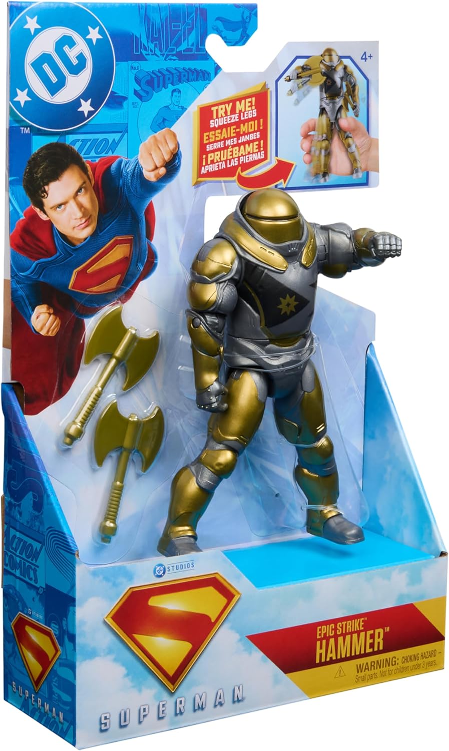 DC Comics, SUPERMAN, Green Lantern, Epic Strike Action Figure, 15-cm Tall, Authentic Movie Styling, Includes 2 Accessories, Kids’ Toys for Boys and Girls Aged 4 and Up