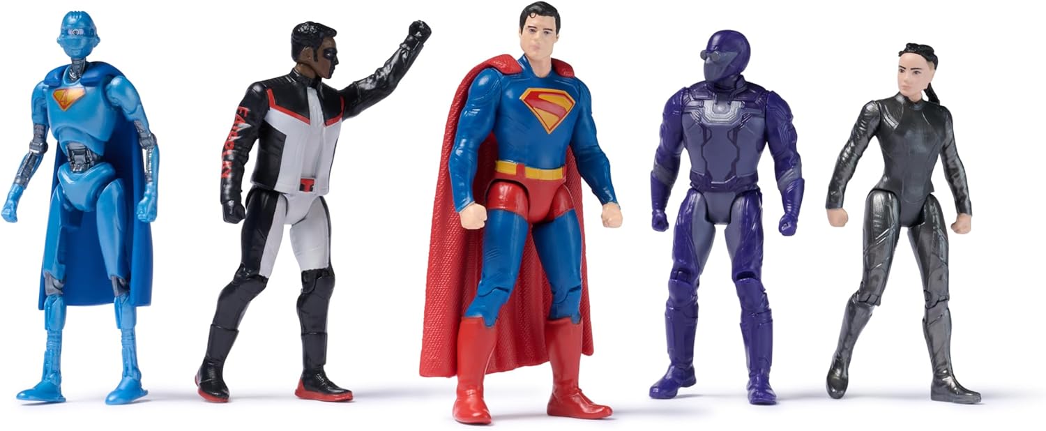 DC Comics, SUPERMAN Heroes Vs. Villains 5-Pack, 7-cm Action Figure, Stylised Superhero Figures with Dynamic Poses and Battle Ready Armour, Kids’ Toys for Ages 4+