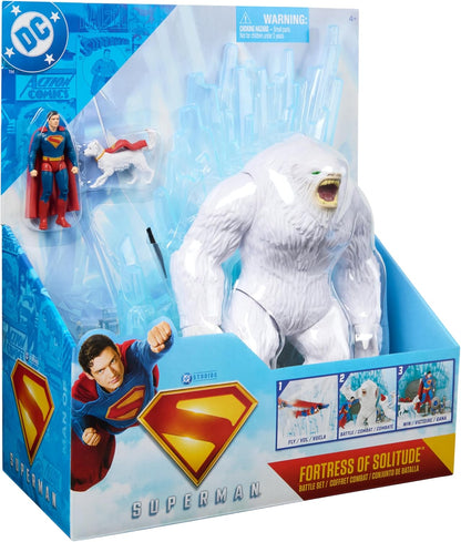DC Comics, SUPERMAN Fortress of Solitude Battle Set, 3 Action Figures, Accessories, Pretend Play Super Heroes Kids’ Toys For Boys and Girls Aged 4 and Up
