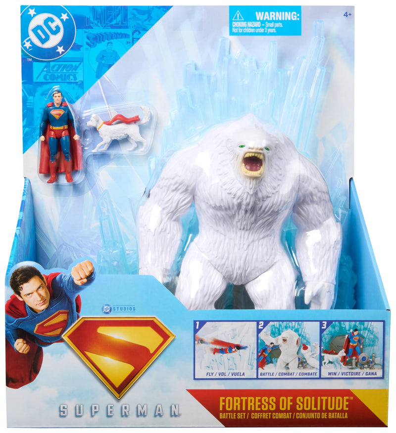 DC Comics, SUPERMAN Fortress of Solitude Battle Set, 3 Action Figures, Accessories, Pretend Play Super Heroes Kids’ Toys For Boys and Girls Aged 4 and Up