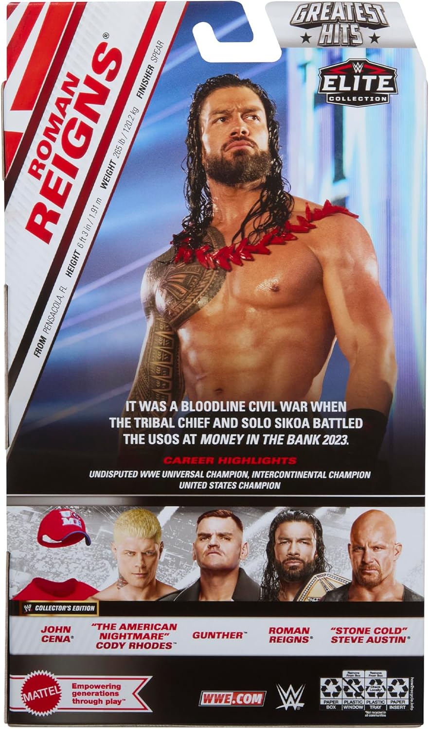 WWE Roman Reigns Elite Greatest Hits 8 Toy Wrestling Action Figure