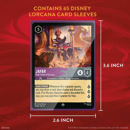 Ravensburger Disney Lorcana Trading Card Game - 65 Mickey Mouse Card Sleeves - Set 8 Reign of Jafar - for Adults & Kids Age 8 Years Up - Collectable TCG