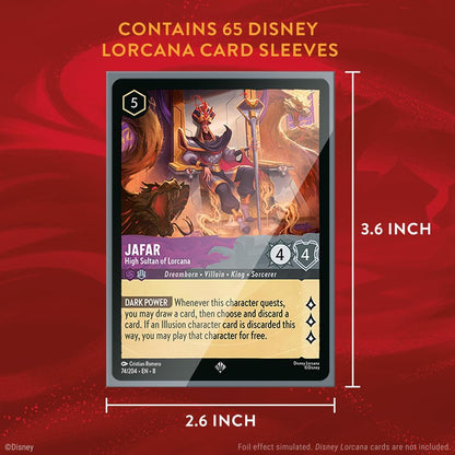 Ravensburger Disney Lorcana Trading Card Game - 65 Tinkerbell Card Sleeves - Set 8 Reign of Jafar - for Adults & Kids Age 8 Years Up - Collectable TCG
