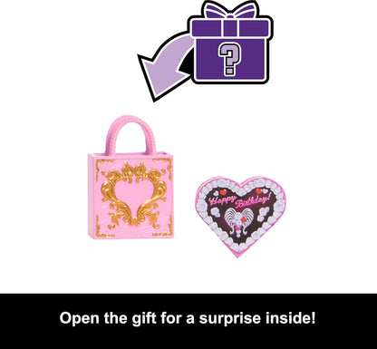 Monster High Scary Sweet Birthday Doll, Cupid Asteria in Pink and Red Party Dress with Themed Accessories like Invite, Balloon, Gift and More, JBG77