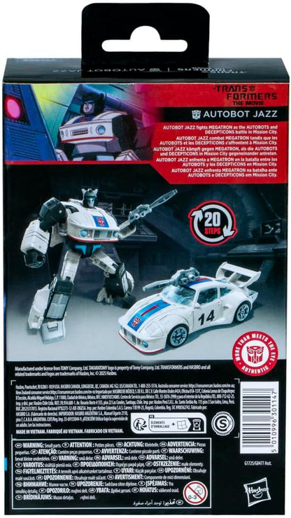 Transformers Toys Studio Series Deluxe Class Transformers: The Movie Autobot Jazz, action figure di conversione da 11,4 cm, giocattoli robot, 8+
