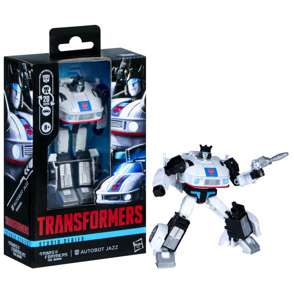 Transformers Toys Studio Series Deluxe Class Transformers: The Movie Autobot Jazz, action figure di conversione da 11,4 cm, giocattoli robot, 8+