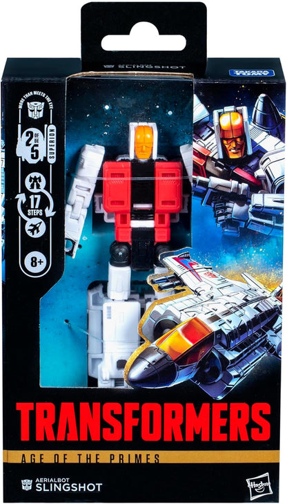 Transformers Age of The Primes Deluxe Class Aerialbot Slingshot, 5.5-inch Converting Action Figure, Robot Toys for Ages 8+