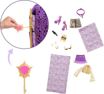 Monster High Skulltimate Secrets Doll and Accessories Set, Hauntlywood Mysteries Clawdeen Wolf with Reveal Closet & 19+ Glam Surprises like Doll Clothes, JBG80