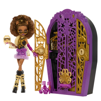 Monster High Skulltimate Secrets Doll and Accessories Set, Hauntlywood Mysteries Clawdeen Wolf with Reveal Closet & 19+ Glam Surprises like Doll Clothes, JBG80