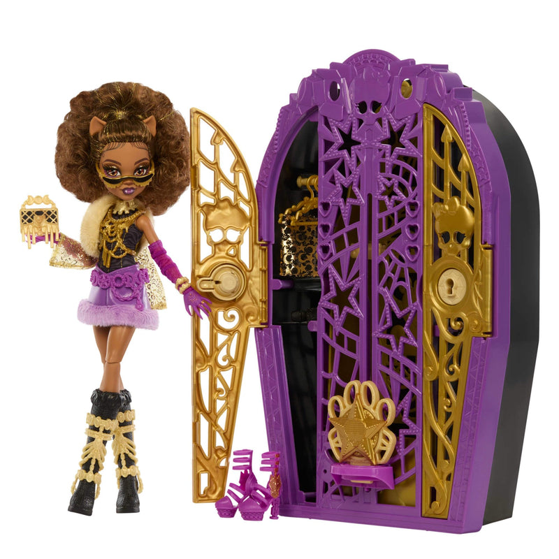Monster High Skulltimate Secrets Doll and Accessories Set, Hauntlywood Mysteries Clawdeen Wolf with Reveal Closet & 19+ Glam Surprises like Doll Clothes, JBG80