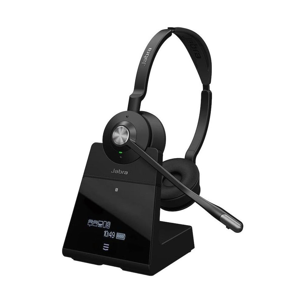 Jabra Engage 75 SE Stereo Wireless Headset Professional Calls, DECT security, 150m range, USB-C to USB-A, Advanced noise-cancelling microphone, all-day comfort with base, Microsoft Certified - Black