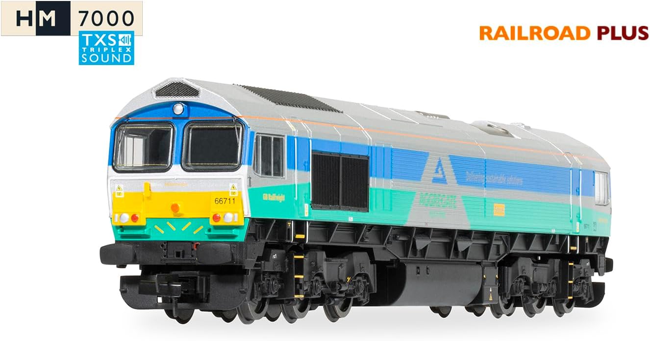 Hornby R30428TXS RailRoad Plus with Sound Aggregates Class 66 Sence 6671100 gauge