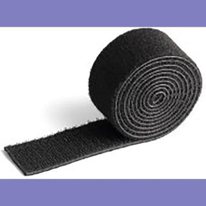Durable CAVOLINE Cable Management Hook and Loop Cable Tie | Reusable Self-Gripping Tape for Quickly Bundling and Tidying Cables | Can be Easily Cut To RequiRed Size | 1 Metre Roll in Black