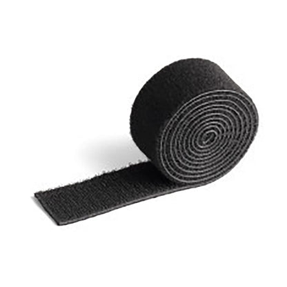 Durable CAVOLINE Cable Management Hook and Loop Cable Tie | Reusable Self-Gripping Tape for Quickly Bundling and Tidying Cables | Can be Easily Cut To RequiRed Size | 1 Metre Roll in Black