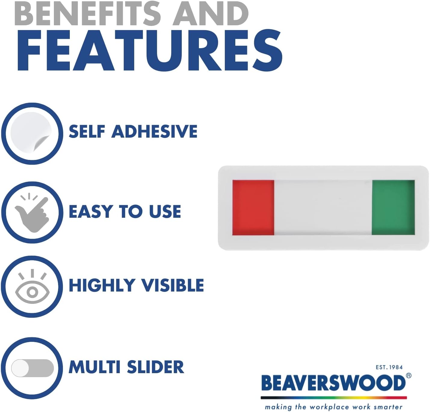 Beaverswood Self Adhesive Stock Identity Slider - 2 Colored Availability Slider, Adhesive Fixing, Green and Red Color To show Availability, Best For Racking & Shelving - H.30 x W.100mm (Pack of 100