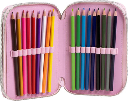 Giotto Stitch Pennenetui met viltstiften, potloden en balpennen, compleet etui voor school voor kinderen met Disney-design, Stitch, 12.5x6.5x19.5 cm, Gelicentieerd product